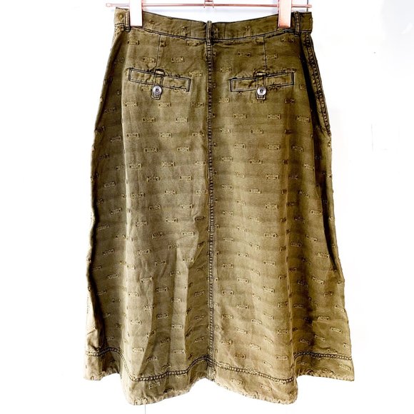 NWOT aubrey textured green utility skirt w/pockets - Picture 5 of 9